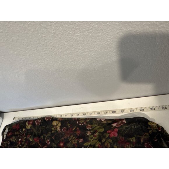 Terra & Sky Womens Top Sz 0X 14W Plus Black Floral WhimsiGoth FairyGoth Mesh Net - Picture 8 of 10